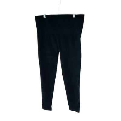 Breezies Seamless Cotton Leggings A508645 Black Plus Size 2X NEW - Image 1 of 4