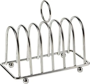 Toast Rack 19cm Organiser, Chrome 6 Slice Bread Holder Stand - Picture 1 of 1