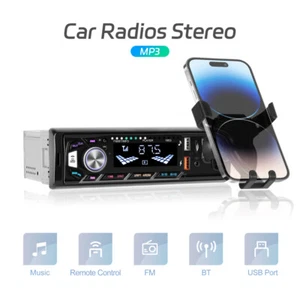 1DIN Autoradio mit Telefonhalter Bluetooth FM AUX IN USB TF Eingang Radio MP3 - Bild 1 von 20