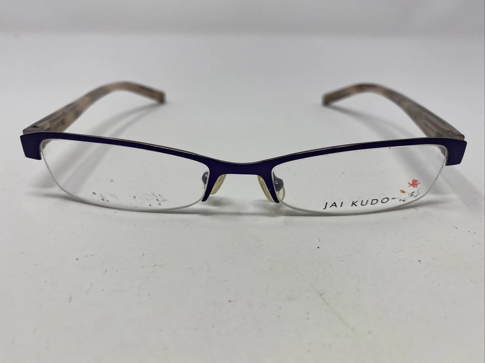 Marco de gafas de metal con medio borde púrpura Jai Kudo (1073) 490 M10 51-16-135 FY30 Foto 1 de 4