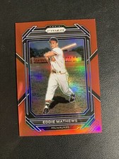 2023 Panini Prizm Baseball Eddie Mathews Red Prizm #/199 Milwaukee