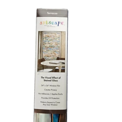 Película para ventana Artscape Terrazzo 24" x 36" efecto vitral nueva privacidad Foto 1 de 4