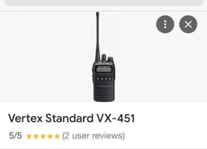 Radio 2 Way Vertex Standard VX-451 Two-Way Radio UHF 134 MHz - 174MHz vx-451-DO5 - Picture 1 of 8