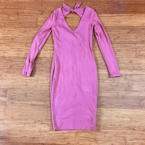 Kookai Elle Midi Dress Grape Halter Cutaway Stretchy Pink Purple 2 AU 6 EU 34 - Picture 1 of 21