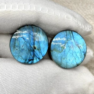 Natural Flashy Labradorite Crystal Handmade Ear Piercing Plug Pair Size 8g to 2" - Picture 1 of 6