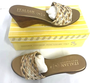 Italian Shoemaker Chatter Damen-Keilsandale Metallic mehrfarbig Größe 10 - Bild 1 von 14