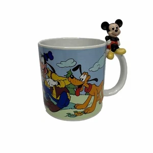 Disney Mug Mickey Figurine Sitting On Handle 8 oz Mickey & Friends Coffee Cup  - Picture 1 of 8