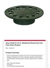Sioux Chief MFG 866-S3i Cast Iron Bell Housing Floor Drain Cover