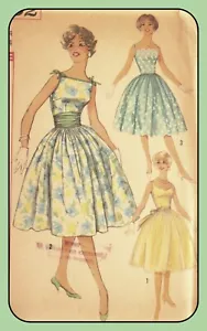 VESTIDO Misses Jrs de una pieza patrón con faja RARO Simplicity 3002 De colección 1959 - Imagen 1 de 4