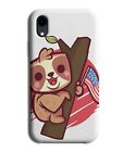 American Patriotic Sloth Phone Case Cover Flag Flags USA Funny Sloths Tree M225