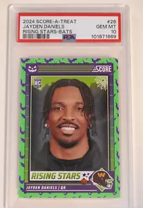 2024 Panini Score-A-Treat #26 Jayden Daniels ROTY Rising Stars-Bats PSA GEM 10 - Bild 1 von 6