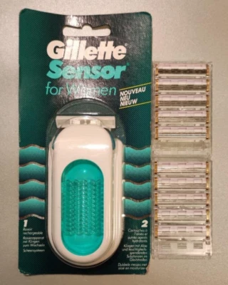Gillette Sensor for women razor, 1 piece with 2 blades, vintage, + 10 blades - Image 1 of 4