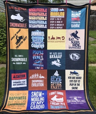 MOTO DE NIEVE Manta Ligera 60x78 Trituración Nieve Comer Dormir Invierno Jugar Foto 1 de 4