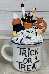 Halloween Tiered Tray Mini Cat Mug Decor Vintage Retro Style - Picture 1 of 2