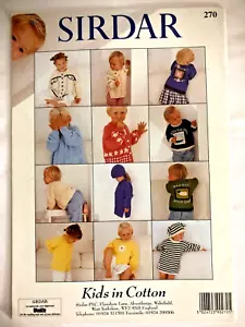 Sirdar Kids in Cotton Knitting Patterns Book Baby Toddler Sweaters Cardigans Hat - Picture 1 of 12
