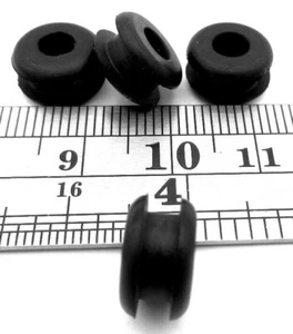 Gummi robuste Tülle Fit-In 5/16" Loch, 1/8" dicke Platte, hat 3/16" Innendurchmesser, schwarz - Bild 1 von 12