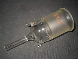 Kontes Custom Glass 45/50 Outer Joint Vacuum Adapter w/ Hooks, 10mm Stem OD - Picture 1 of 6