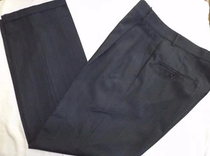 Herren Bundfaltenhose vorne Bündchen am Saum Größe 30 x 31,5 marineblau Kreidestreifen - Bild 1 von 6