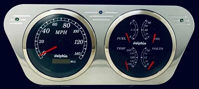 1953 1954 1955 Ford Truck 2 Gauge GPS Dash Panel Insert 5" Quad Style PC - Image 1 of 4