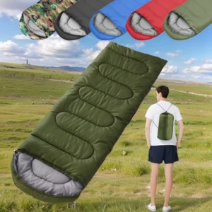 Single Sleeping Bag Lightweight Portable Warm Outdoor Camping Hiking for Adults - Picture 1 of 21