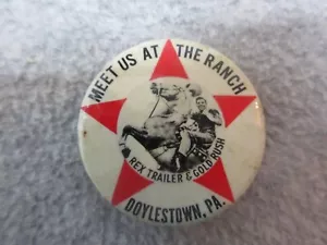 1950's REX TRAILER & GOLD RUSH TV Western Celluloid Pin Back Button Pennsylvania - Picture 1 of 2