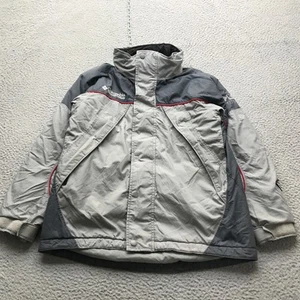 Columbia Sportswear Lined Ski Jacket Boys Youth 10/12 Long Sleeve Gray Red White - Picture 1 of 13