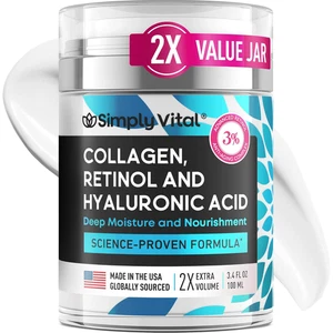 Collagen, Retinol & Hyaluronic Acid Cream - Anti-Aging Retinol Cream for Face, N - Picture 1 of 12