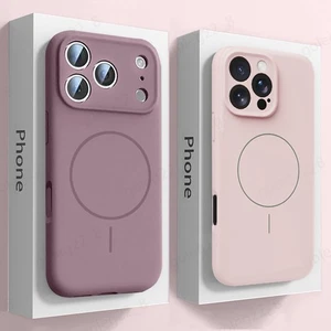 Funda protectora de silicona líquida magnética a prueba de golpes para iPhone 16 Pro Max 15 14 13 12 - Imagen 1 de 44