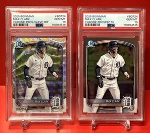 Max Clark PSA 10! ¡Lote de 2 tarjetas! Bowman #284/350 2025 refractor y perspectivas de cromo! - Imagen 1 de 4