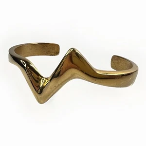 Vintage Trifari Armband goldfarben verstellbar Manschette V-Form - Bild 1 von 8
