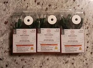 Christmas Miniature String Of Indoor 15 Warm White Lights Led 5.5ft Set of 3 - Picture 1 of 2
