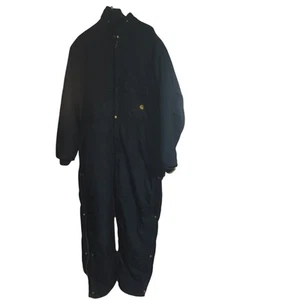 CARHARTT EUC MENS SZ 50 2XL TALL DUCK QUILTED ARTIC BLACK INSULATED COVERALLS - Picture 1 of 11