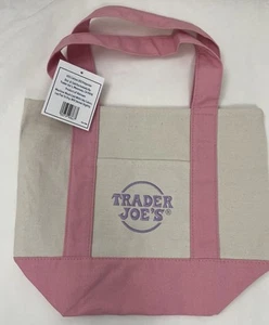 Trader Joe’s Mini Canvas Tote Bag pastell PINK wiederverwendbar Limited Edition NEU - Bild 1 von 2