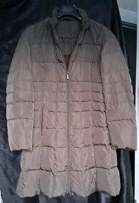 Hilary Radley 8 M Plumón de Ganso Piedra/Beige Rodilla Puffer Chaqueta Abrigo Bolsillos con Cremallera  Foto 1 de 4