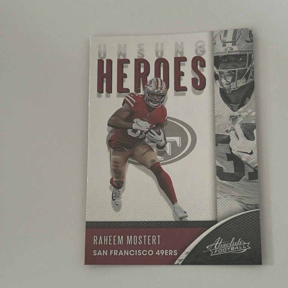 2020 Panini Absolute Unsung Heroes Raheem Mostert #UH-RM San Francisco 49ers - Image 1 of 3