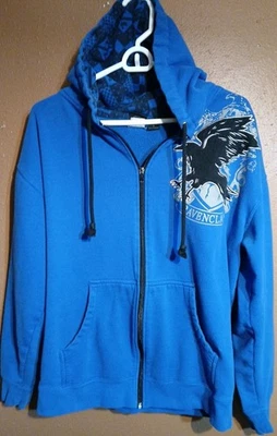 Толстовка с капюшоном Harry Potter RAVENCLAW Universal Studios синяя на молнии большой размер - Изображение 1 из 4