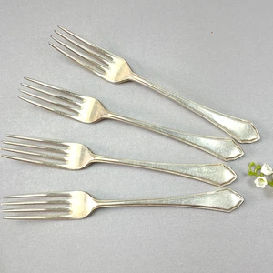 Mappin & Webb Pembury Set of 4 Silver Plate DINNER Forks 1920s-1930s Art Deco - Picture 1 of 9