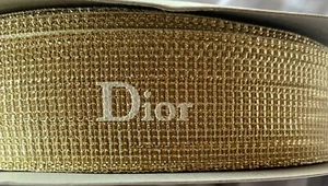 Dior Gold & White 1 Inch Wide By 3 feet Long Ribbon New - Picture 1 of 2