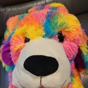 Large 29" Peek A Boo Plush Dog Puppy Rainbow Multicolor Tie Dye Stuffed Animal - Picture 1 of 8