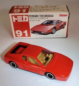 FERRARI Testarossa -- 1988 TOMY #91 diecast scale 1:60 red sports car VHTF Japan - Picture 1 of 7