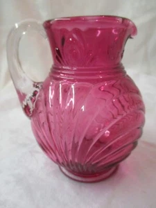 Vintage Fenton cranberry small Pitcher Country Caprice - Picture 1 of 4