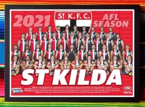 Framed 2021 ST KILDA SAINTS AFL Poster - 84cm x 59.5cm x 3cm - Bild 1 von 3