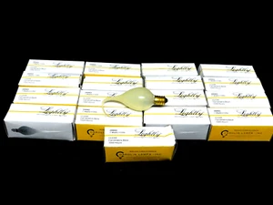 Candle/Chandelier Bulbs (17) Silicone Dipped 7 Watt 120V Clear #3993 New Unopen - Picture 1 of 3