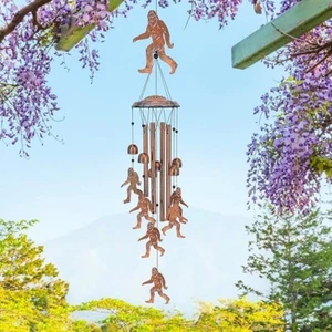 NUEVO Bigfoot Big Foot Sasquatch campanas de viento tono cobre exterior caprichoso en caja - Imagen 1 de 5