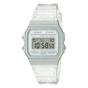 Casio F-91 Digital Dial / Transparent Resin Strap F-91WS-7EF Watch - Picture 1 of 1