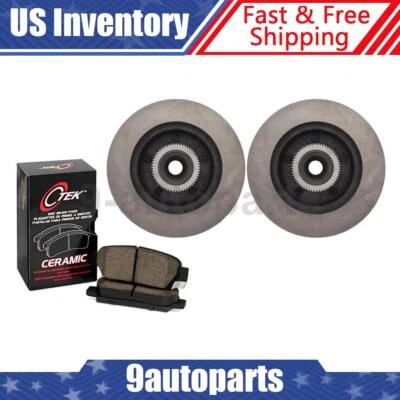 Front Anti Shake Disc Brake Rotors + Ceramic Brake Pads For 1998 Dodge B1500 - Image 1 of 4