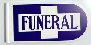Letrero de vehículo de procesión fúnebre bandera de plástico funeral nuevo de colección SIN BASE - Imagen 1 de 3