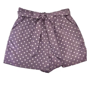 Pantalones Cortos Peach Love CA Púrpura Blanco Lunares Mamá Ajuste Cintura Plisada Talla Pequeña - Imagen 1 de 7