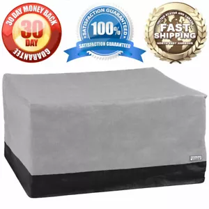 Square Outdoor Fireplace Cover Gray 40" Sun Protected Weather Resistant Patio - Picture 1 of 5