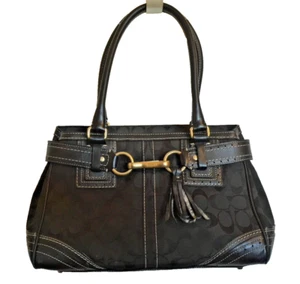 COACH 10507 HAMPTON C SIGNATURE BLACK JACQUARD SATCHEL CARRYALL BAG- MSRP $395 - Picture 1 of 6